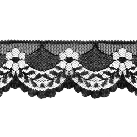 Кружево капрон. ш.4см. АА360 черный