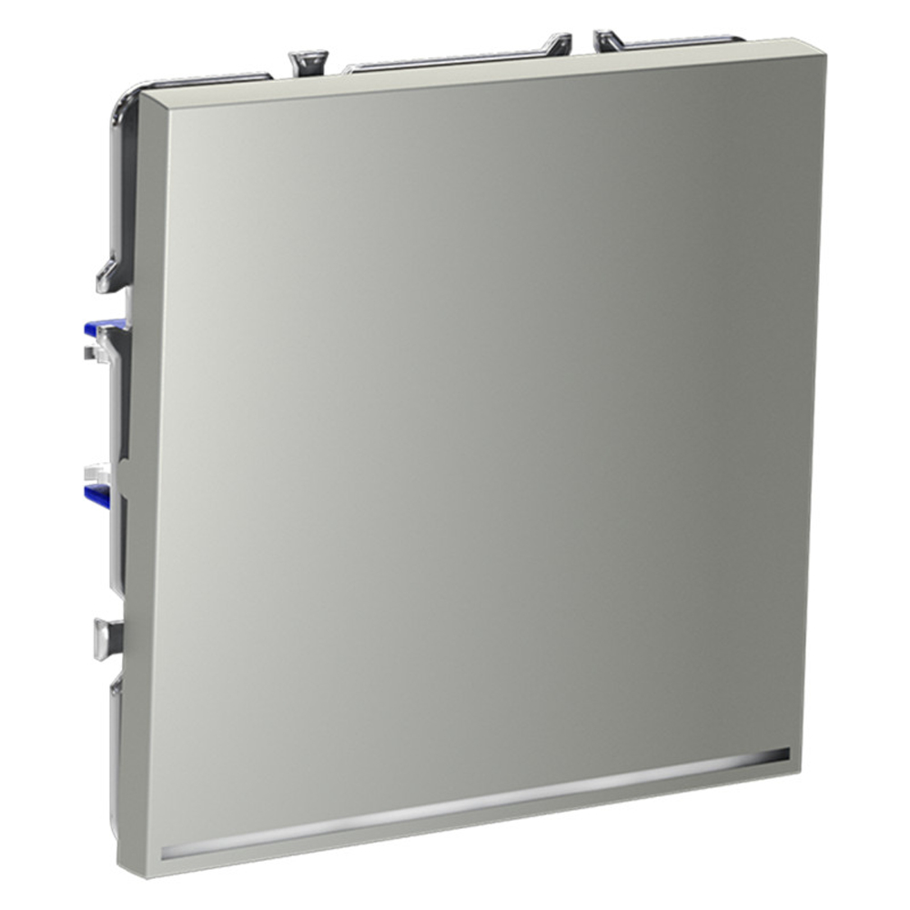 Выключатель встраиваемый VOLTUM S70 одноклавишный с подсветкой 10А, (сталь)