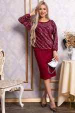 Костюм с юбкой Совершенство форм (бордовое) К14835-10М LT Collection