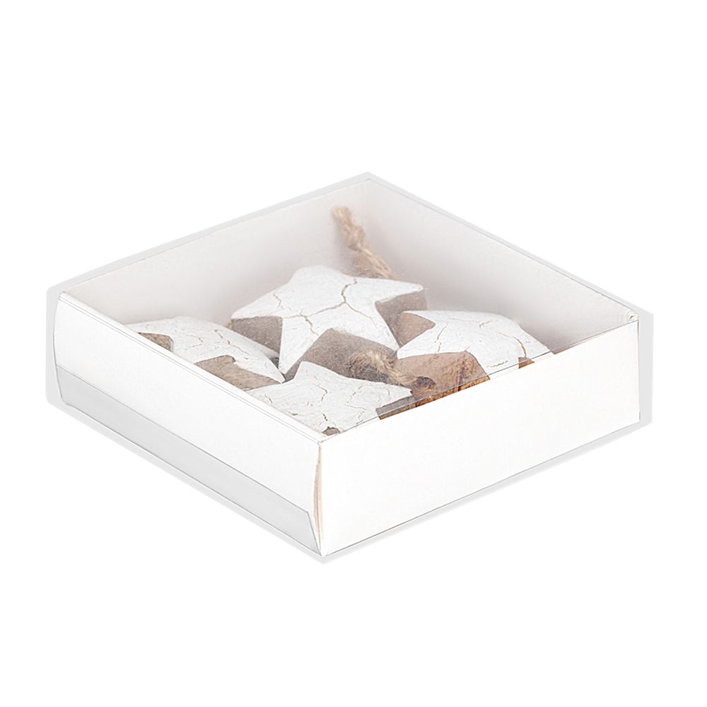 Набор елочных украшений Marble stars из коллекции New Year Essential, 4 шт.