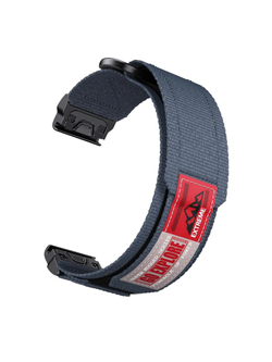 Нейлоновый ремешок 26 мм для Garmin (циферблат 51мм) QuickFit на липучке (Синий гранит)