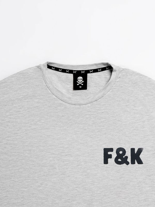 Футболка оверсайз F&K меланж серая - фото 9