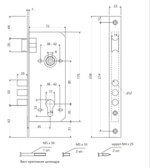 Замок врезной Apecs 2600-CR хром