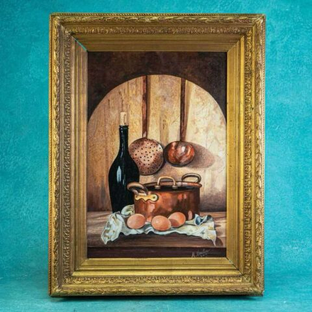 Винтаж: Картина «Натюрморт. Уютная Кухня»