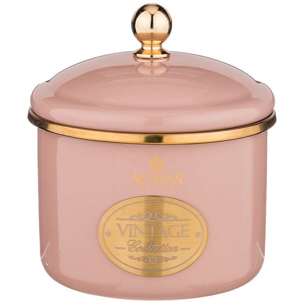 БАНКА ДЛЯ СЫПУЧИХ ПРОДУКТОВ AGNESS, ЭМАЛИРОВАННАЯ, СЕРИЯ ТЮДОР 12 Х 9СМ / 1,0Л