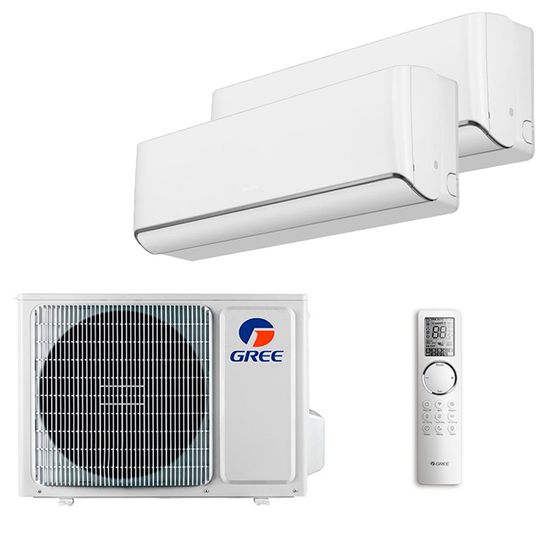 Мультисплит система на 2 комнаты Gree GWH09AVCXB-K6DNA1B/I (white) x 2 / GWHD(18)NK6OO (LCLH)