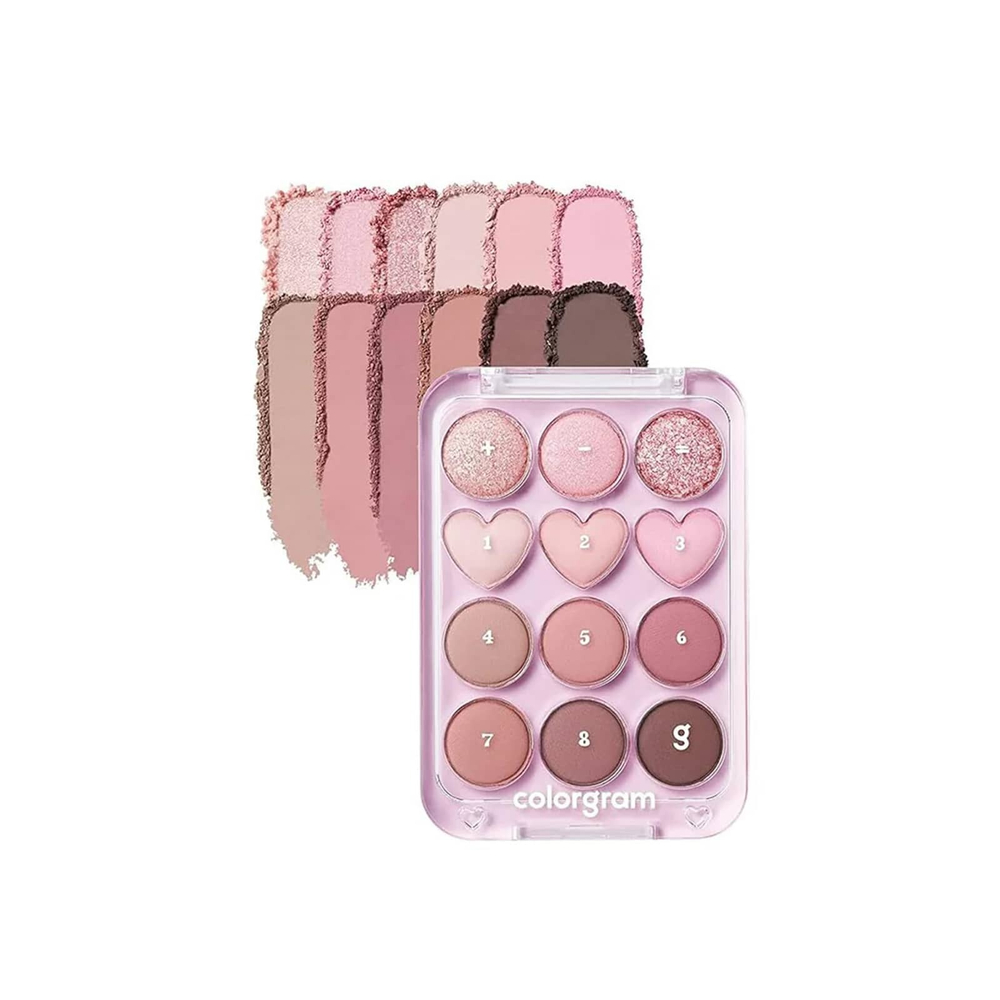 Colorgram, палитра теней для век, оттенок 02 розовый + лиловый = Love, 9,9 г (0,34 унции)