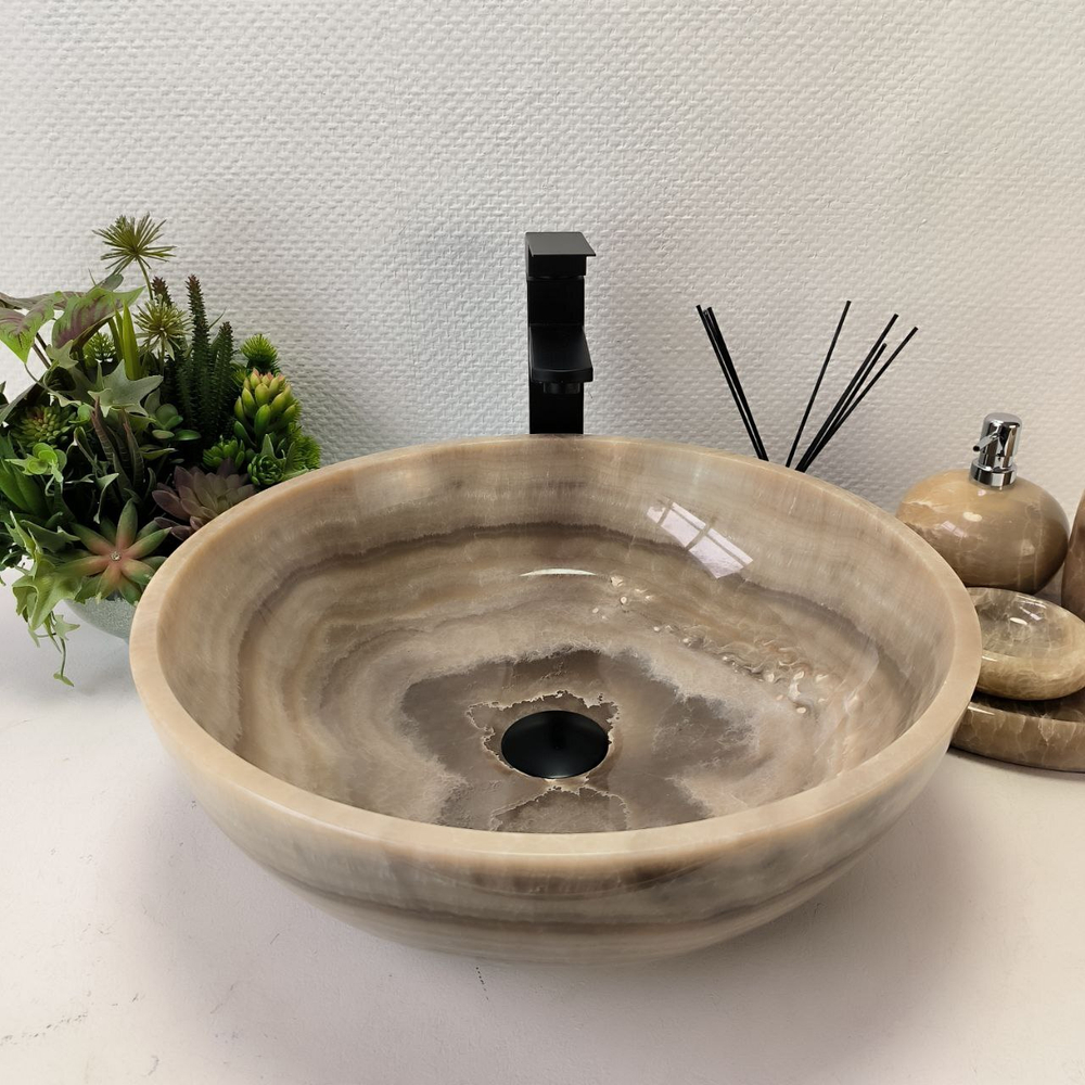 Раковина из оникса Bowl Grey TinLip BO-62975 45*45*15 43