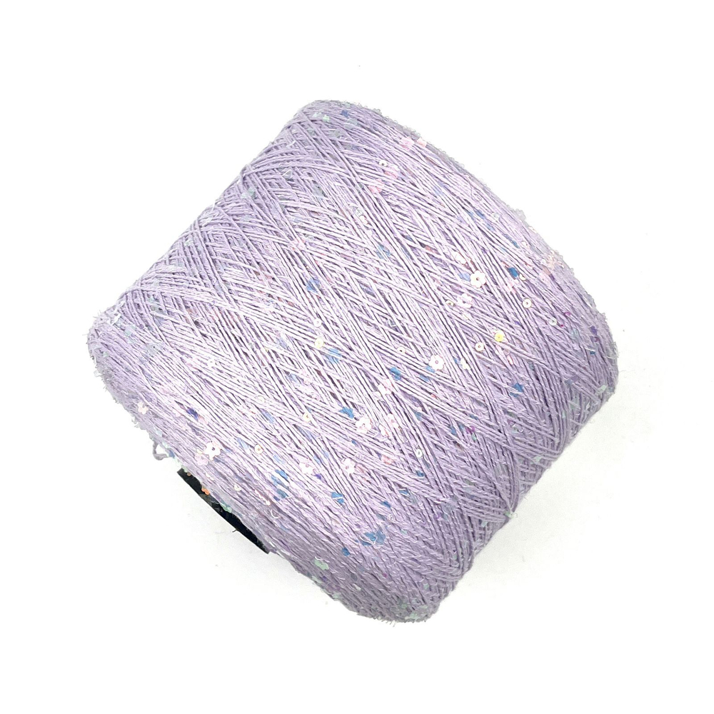 Королевские пайетки (3 и 6 мм), хлопок 100%, 330 м в 100 г, розовый цветочный блеск