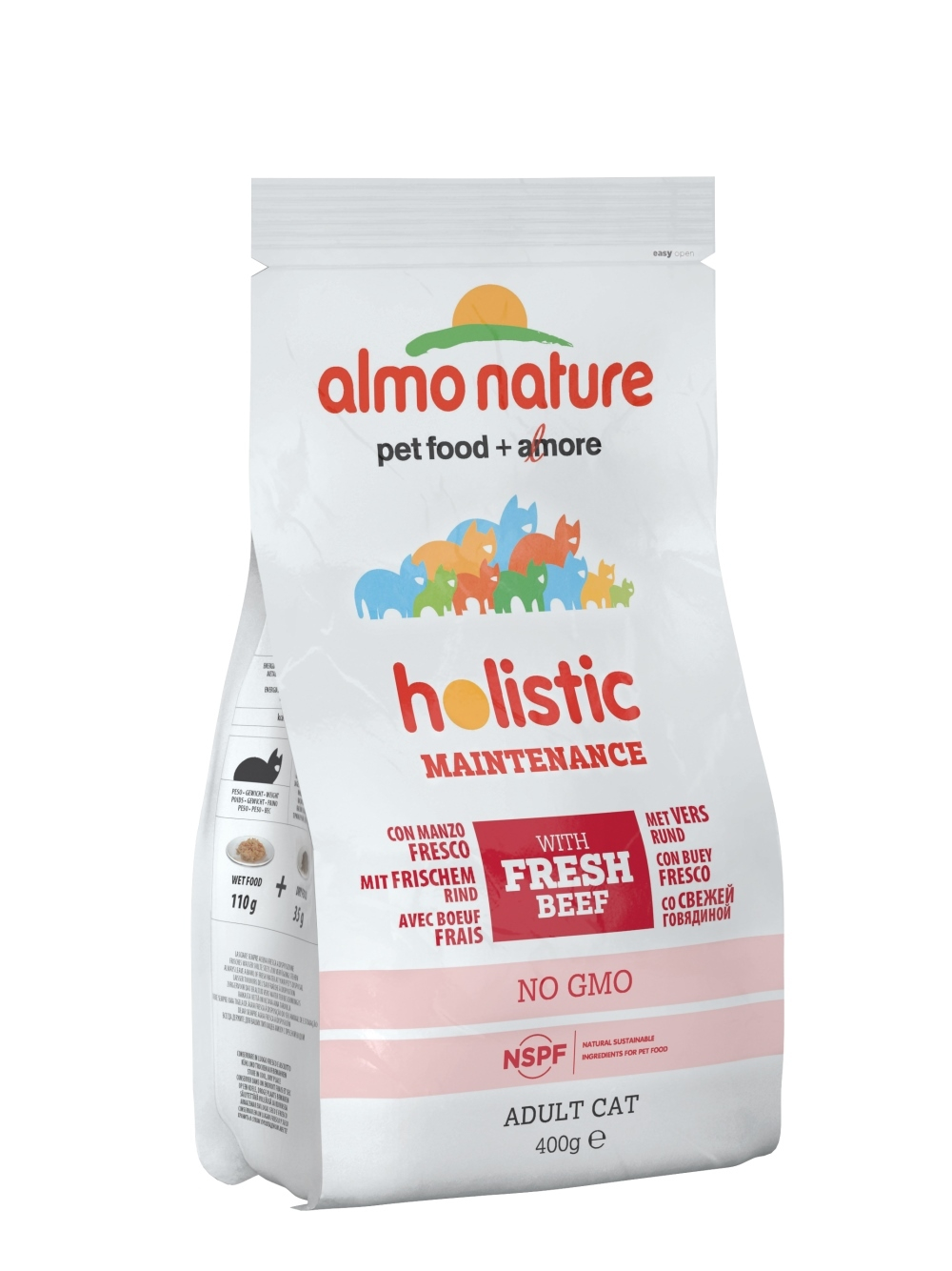 Almo Nature Для взрослых кошек с Говядиной и коричневым рисом (Holistic - Adult Cat Adult Beef and Rice) 0,4 кг