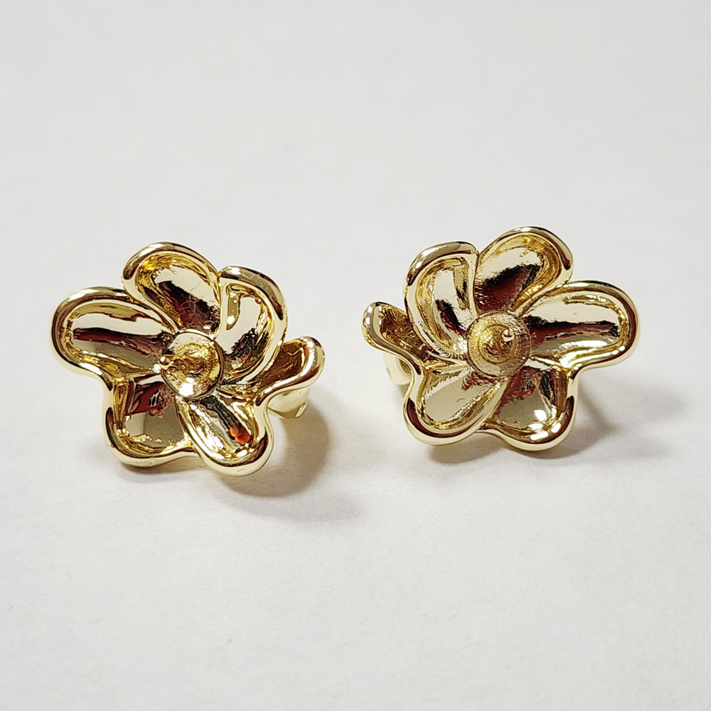 Ювелирные швензы (для вклейки) позолота, цветок, английский замок, люкс фурнитура ⭐️