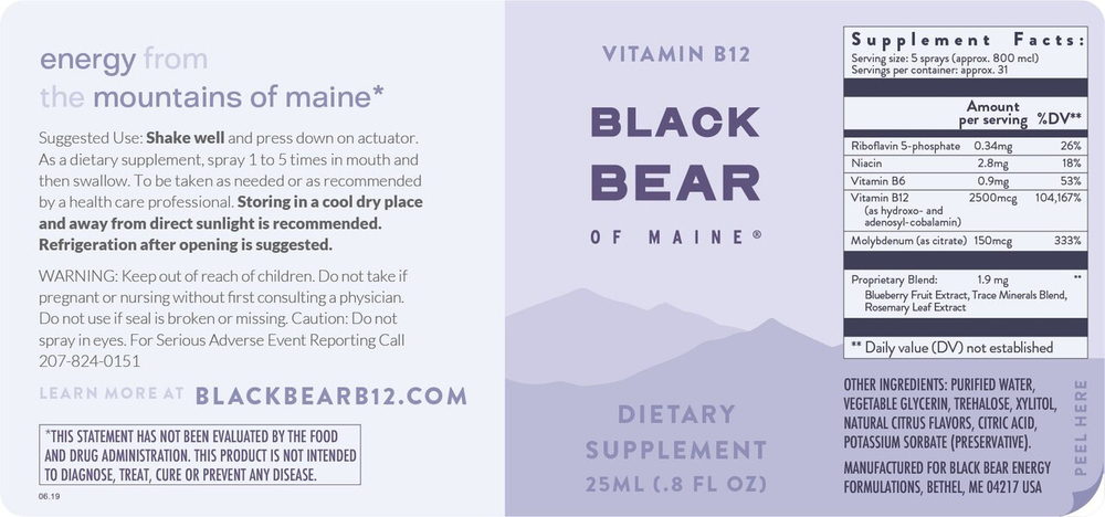 Black Bear - Vitamin B12 Energy Spray 25 ml