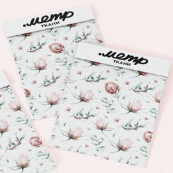 Ткань дюспо клевер с листьями акварельный