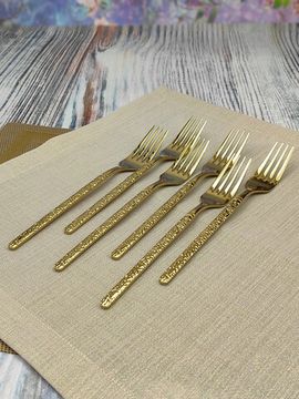 Набор столовых вилок 6 шт. из нержавеющей стали "Рельеф"