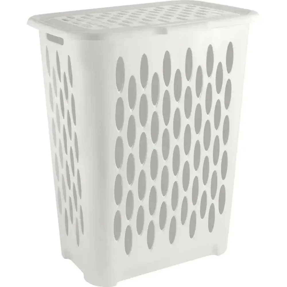 Корзина для белья Keeplex Light с откидной крышкой 37л 42,2х51,5см белое облако