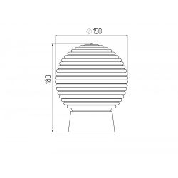 Светильник ЭРА НБП 01-60-004 с прямым основанием Гранат стекло IP20 E27 max 60Вт D150 шар