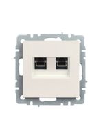 BRITE Розетка компьютерная двойная кат.5E RJ45 РК10-2-БрЖ жемчуг IEK