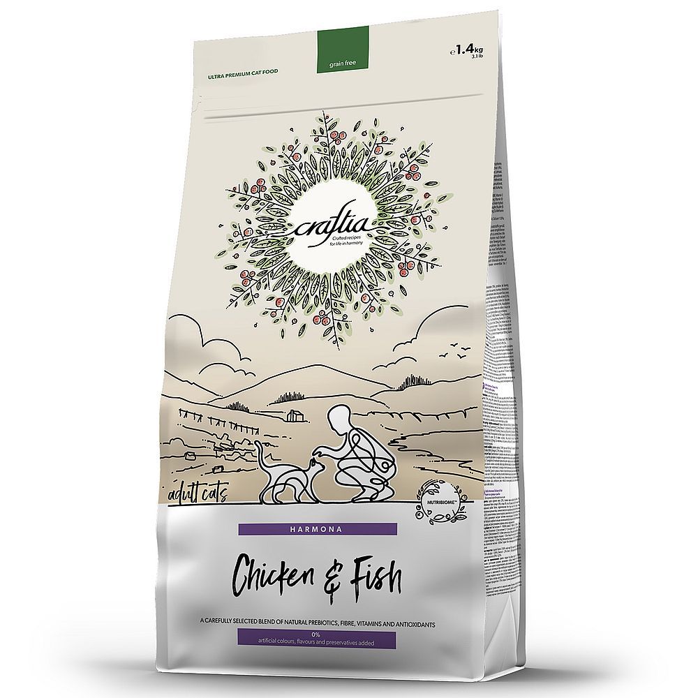 Сухой корм CRAFTIA HARMONA для взрослых кошек из курицы и рыбы 1,4 кг Сухой корм CRAFTIA HARMONA для взрослых кошек из курицы и рыбы 1,4 кг