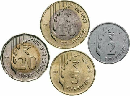 Индия 2019 - 2021 набор 4 разменные монеты
