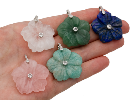 Подвеска Цветок 30мм, из лазурита (в ассортименте)