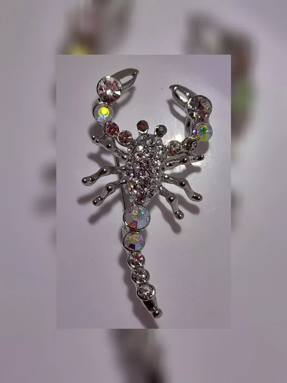 Брошь-кулон "Скорпион серебро"