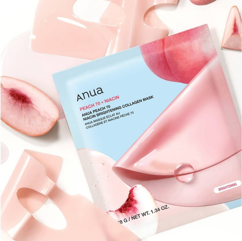 Anua Peach 70 Niacin Brightening Collagen Mask осветляющая гидрогелевая маска с персиком