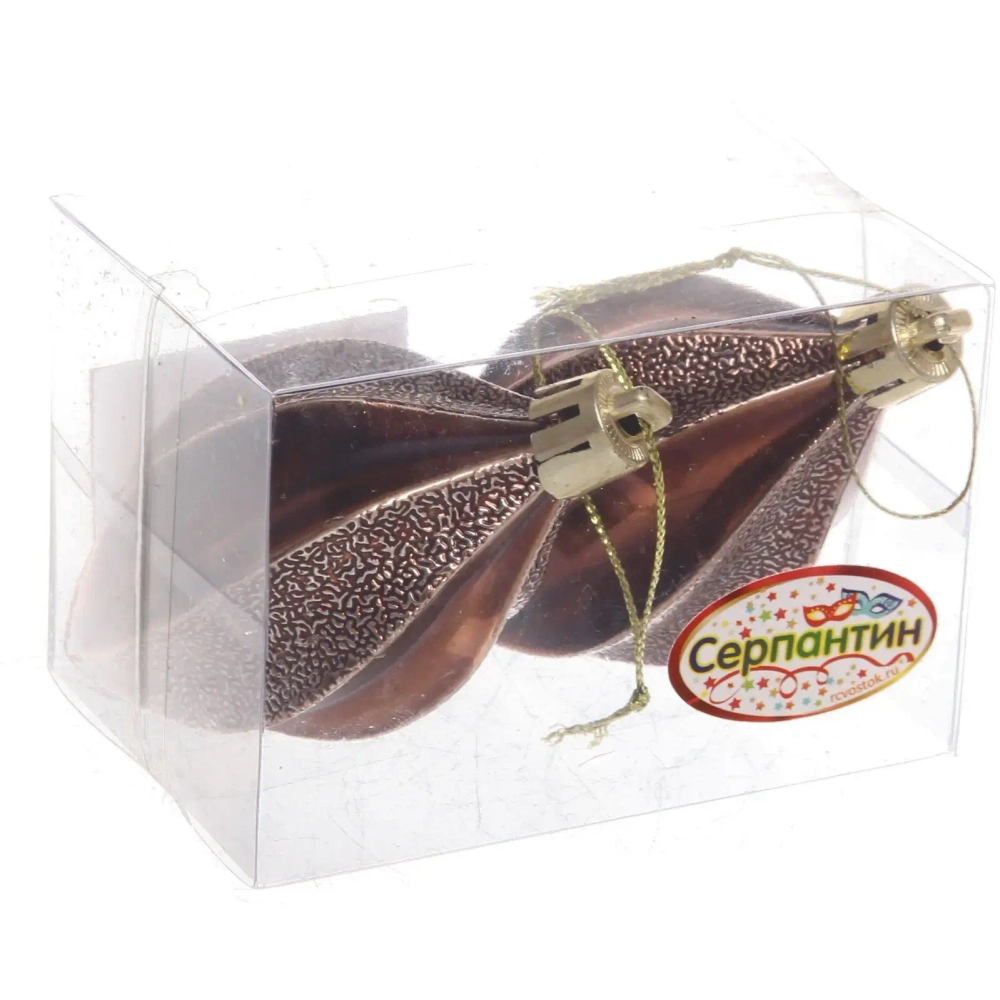 Ёлочные игрушки «Таинственное очарование» Капля 8 см (набор 2шт), шоколад