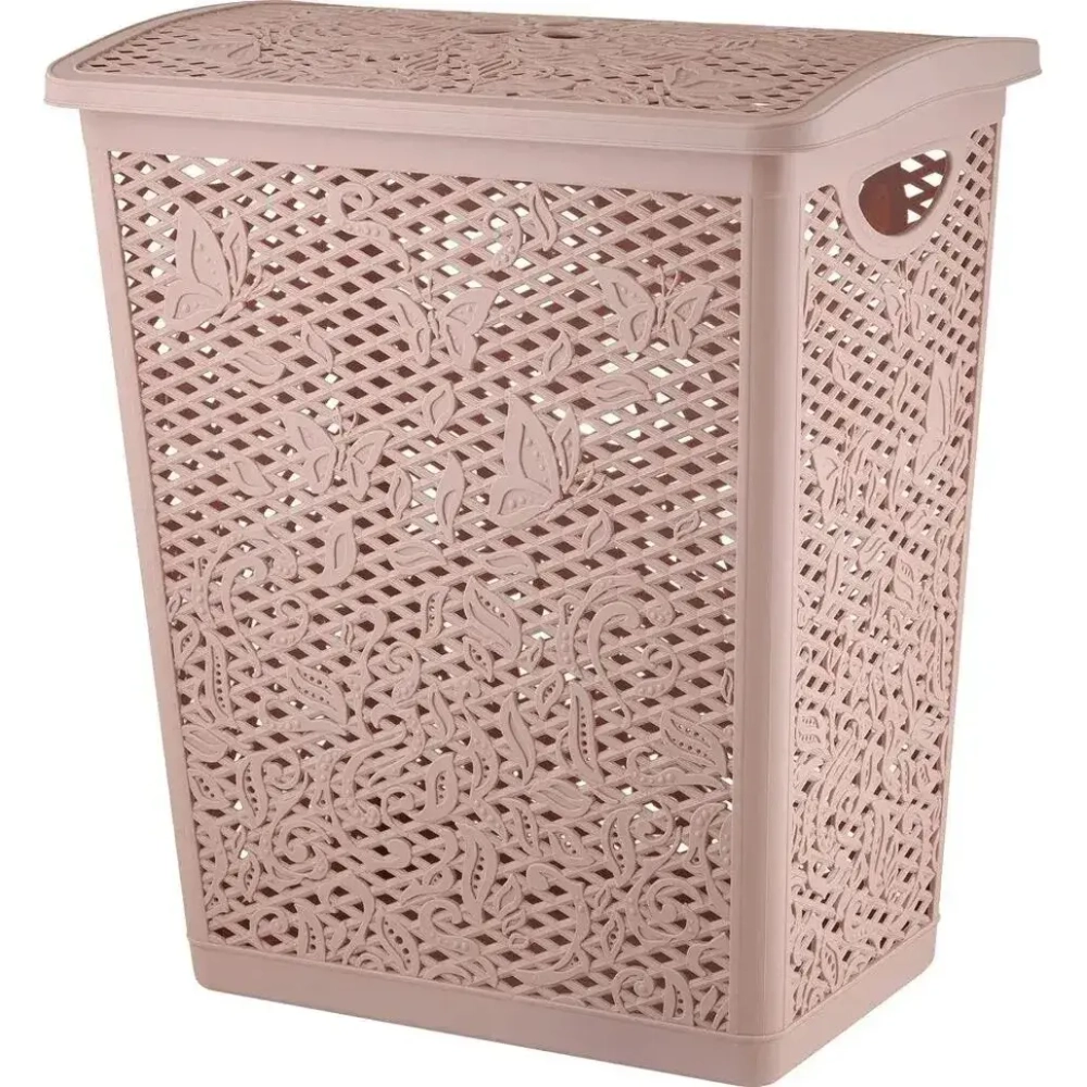 Корзина для белья Keeplex Fiori со съемной крышкой 35л 40,3х47см бежевый топаз