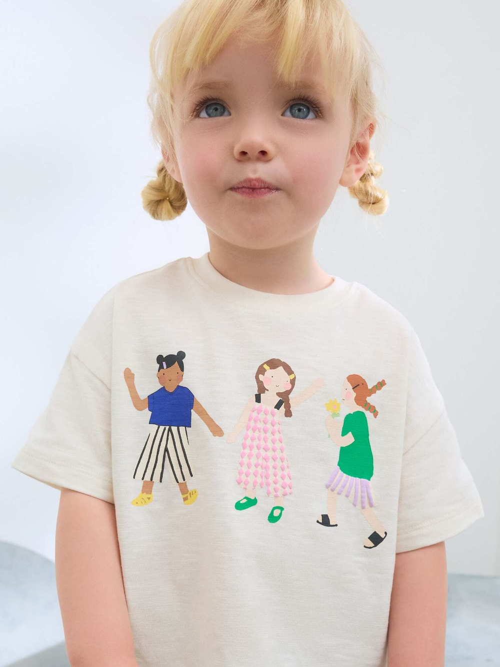 Футболка и шорты-ленигсы в комплекте для девочки Next AD5-487, Молочный, Белый, Черный