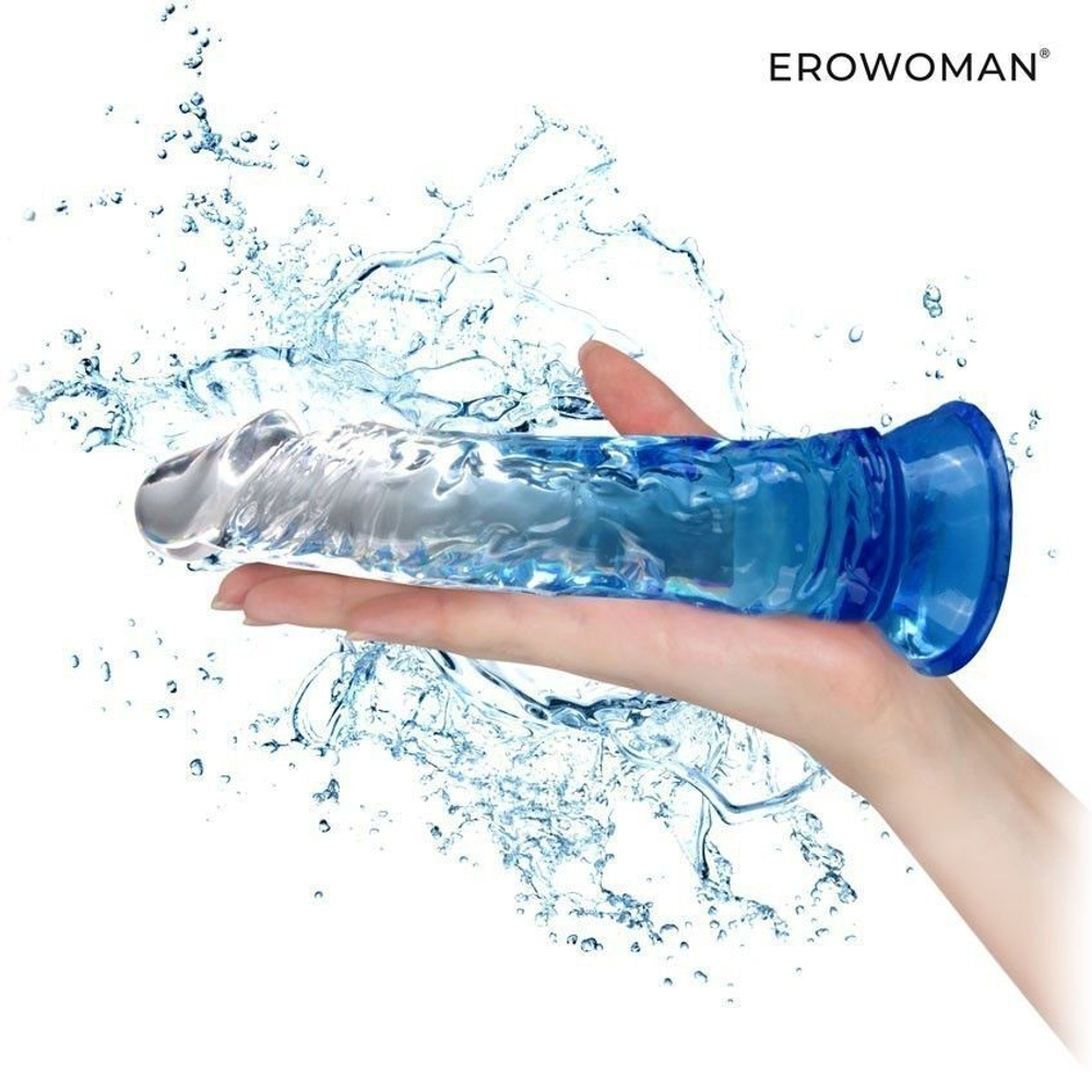 Синий гибкий фаллоимитатор - 20,5 см. (Цвет: синий)