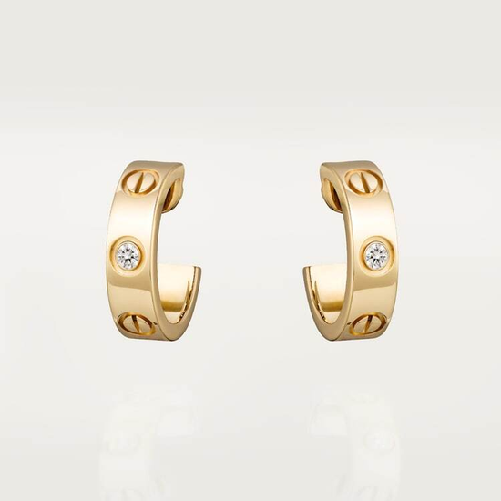 Cartier LOVE hoop earrings, classic model, 2 diamonds