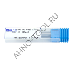 Фреза твердосплавная радиусная   6мм (L=50, l=16, хв=6) Z4 35° по стали, нерж., чугуну, с радиусной
