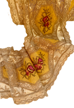 Кружево декоративное с вышивкой на шелке и на мягкой сетке ш -11см Франция 1м