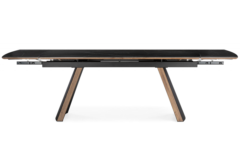 Керамический стол Woodville Симмонс 180(260)x90 shakespeare black, черный