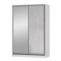 Шкаф-купе Мадрид, бетон пайн/белый