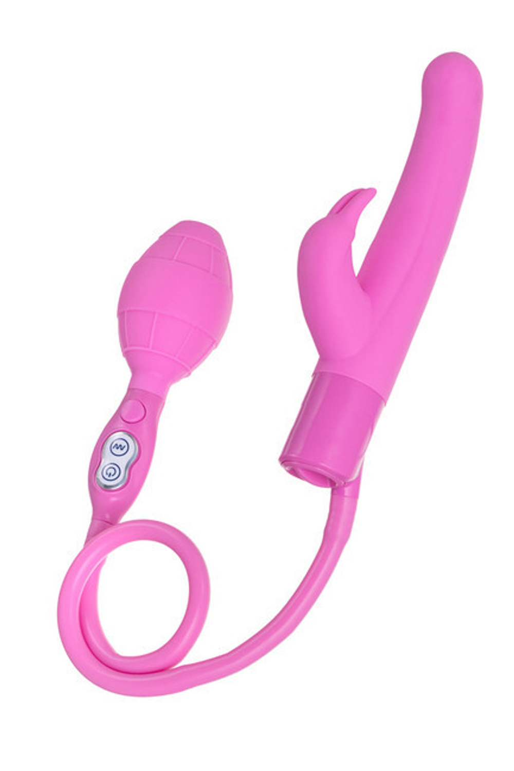 Надувной силиконовый вибратор Vibe Inflate (7 режимов , 19,5 см, розовый) (Цвет: розовый)