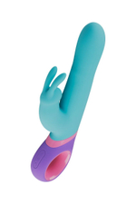 Мятный вибратор Meta с клиторальным отростком - 23 см. (Цвет: мятный)