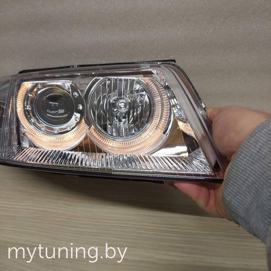 Передние фары chrome angel eyes для VW Passat B5 GP