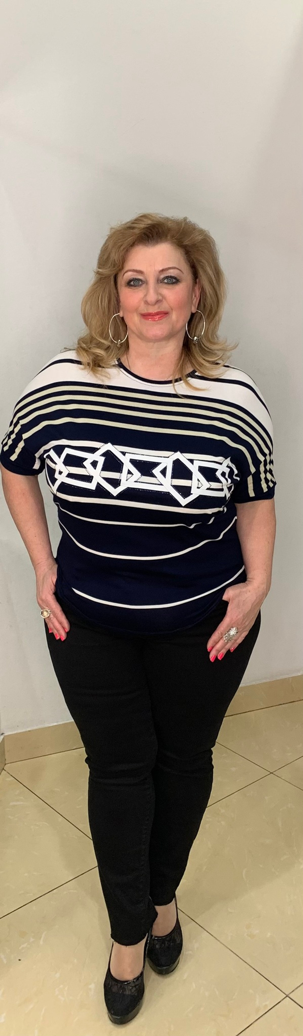 Полосатый блузон с прямоугольниками