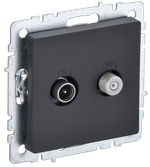 BRITE Розетка двойная TV+SAT РТВ/РСп12-БрГ графит IEK