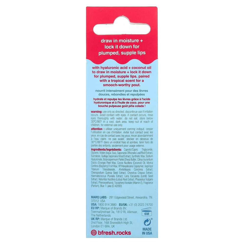 b.fresh, сыворотка для увеличения объема губ, пина колада, 15 мл (0,5 жидк. унции)