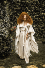 Burning Man пальто-пончо (серо-бежевое)