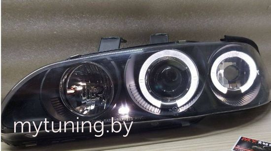 Передние фары Honda Civic 5 angel eyes black