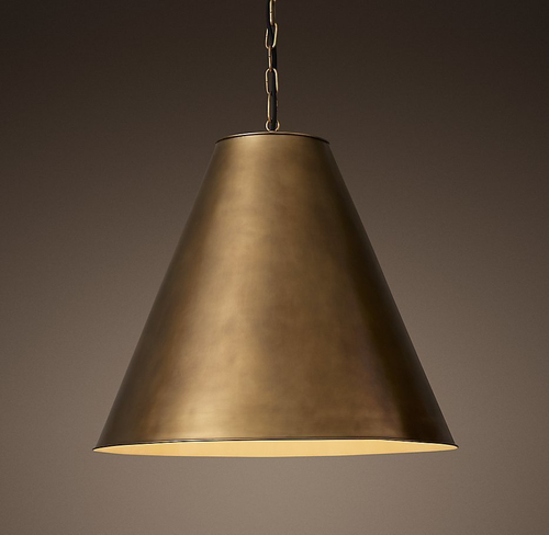 Подвесной дизайнерский светильник  Antiqued Metal Funnel Pendant by Restoration Hardware