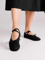 Балетки для танцев и гимнастики на резинке, черные