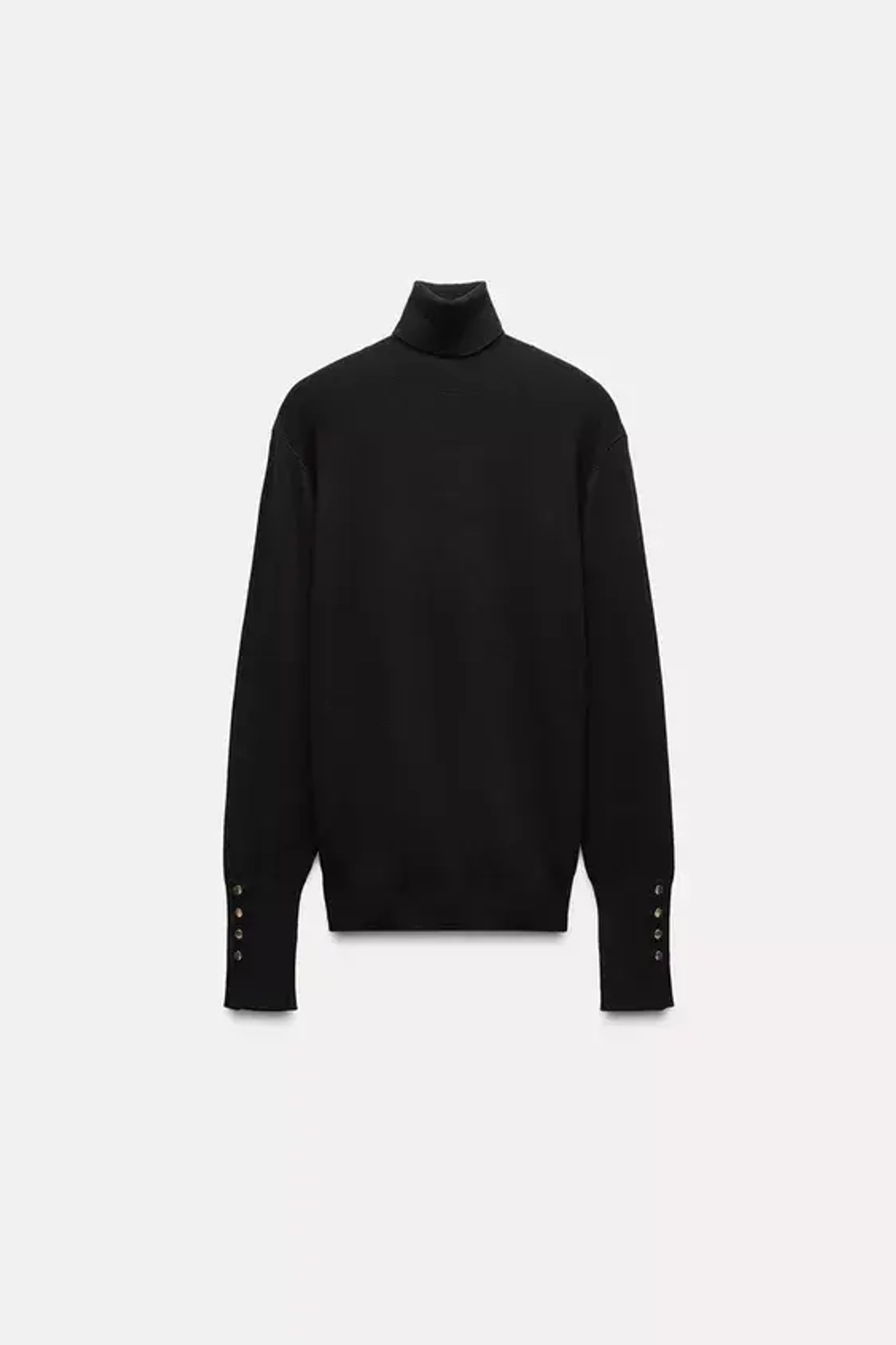 ZARA БАЗОВЫЙ ОДНОТОННЫЙ ДЖЕМПЕР, ЧЕРНЫЙ