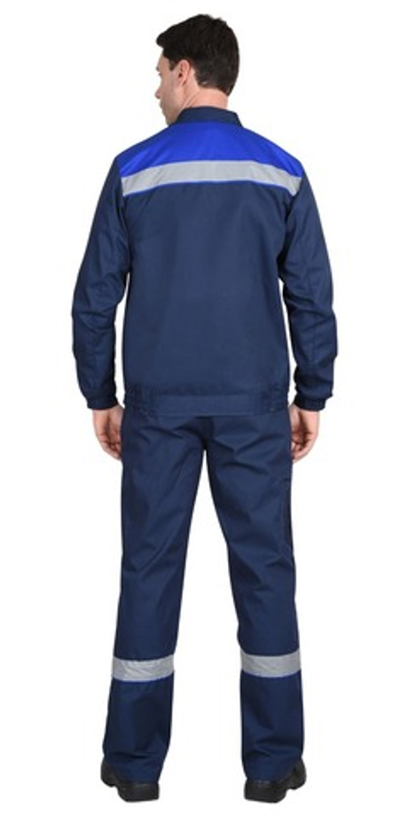 Костюм "МАСТЕР" летний: куртка кор., п/комб. темно-синий с вас.