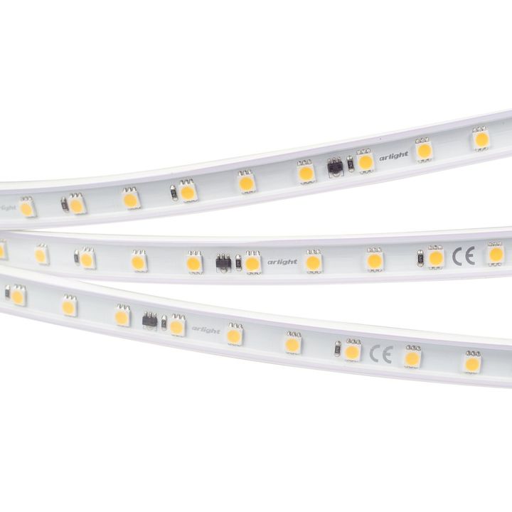 Светодиодная влагозащищенная лента Arlight 8W/m 54LED/m 5060SMD холодный белый 50M ARL-PV-B54-15.5mm 230V White6000 027056(2)