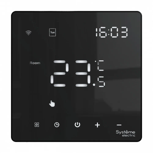 Art Gallery термостат Wi-Fi электронный для теплого пола, 16A, в сборе, чёрный