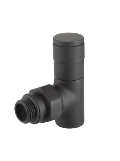 Набор дизайн-вентилей Royal Thermo PIANO, угловой (черный) 1/2"